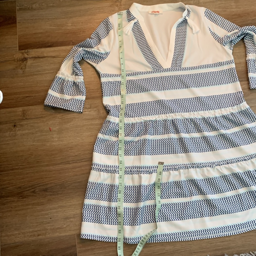 Mazik midi two tier blue & white dress size small - Picture 7 of 11